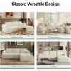 imageNovilla LShape Sectional Couches for Living Room with Smarts Coil Support 3 Seater Sectional Sofas for Living Room Bedroom Corduroy Cloud Couch Sectional No AssemblyBeige Right Hand FacingBeige