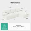 imageNovilla LShape Sectional Couches for Living Room with Smarts Coil Support 3 Seater Sectional Sofas for Living Room Bedroom Corduroy Cloud Couch Sectional No AssemblyBeige Right Hand FacingBeige