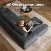 imageNovilla LShape Sectional Couches for Living Room with Smarts Coil Support 3 Seater Sectional Sofas for Living Room Bedroom Corduroy Cloud Couch Sectional No AssemblyBeige Right Hand FacingDark Grey