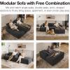 imageNovilla LShape Sectional Couches for Living Room with Smarts Coil Support 3 Seater Sectional Sofas for Living Room Bedroom Corduroy Cloud Couch Sectional No AssemblyBeige Right Hand FacingDark Grey