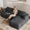 imageNovilla LShape Sectional Couches for Living Room with Smarts Coil Support 3 Seater Sectional Sofas for Living Room Bedroom Corduroy Cloud Couch Sectional No AssemblyBeige Right Hand FacingDark Grey
