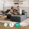 imageNovilla LShape Sectional Couches for Living Room with Smarts Coil Support 3 Seater Sectional Sofas for Living Room Bedroom Corduroy Cloud Couch Sectional No AssemblyBeige Right Hand FacingDark Grey
