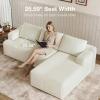 imageNovilla LShape Sectional Couches for Living Room with Smarts Coil Support 3 Seater Sectional Sofas for Living Room Bedroom Corduroy Cloud Couch Sectional No AssemblyBeige Right Hand FacingBeige
