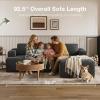 imageNovilla LShape Sectional Couches for Living Room with Smarts Coil Support 3 Seater Sectional Sofas for Living Room Bedroom Corduroy Cloud Couch Sectional No AssemblyBeige Right Hand FacingDark Grey