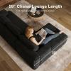 imageNovilla LShape Sectional Couches for Living Room with Smarts Coil Support 3 Seater Sectional Sofas for Living Room Bedroom Corduroy Cloud Couch Sectional No AssemblyBeige Right Hand FacingBlack