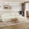 imageNovilla LShape Sectional Couches for Living Room with Smarts Coil Support 3 Seater Sectional Sofas for Living Room Bedroom Corduroy Cloud Couch Sectional No AssemblyBeige Right Hand FacingBeige