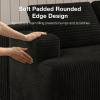 imageNovilla LShape Sectional Couches for Living Room with Smarts Coil Support 3 Seater Sectional Sofas for Living Room Bedroom Corduroy Cloud Couch Sectional No AssemblyBeige Right Hand FacingBlack