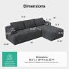 imageNovilla LShape Sectional Couches for Living Room with Smarts Coil Support 3 Seater Sectional Sofas for Living Room Bedroom Corduroy Cloud Couch Sectional No AssemblyBeige Right Hand FacingDark Grey