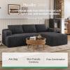 imageNovilla LShape Sectional Couches for Living Room with Smarts Coil Support 3 Seater Sectional Sofas for Living Room Bedroom Corduroy Cloud Couch Sectional No AssemblyBeige Right Hand FacingDark Grey