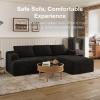 imageNovilla LShape Sectional Couches for Living Room with Smarts Coil Support 3 Seater Sectional Sofas for Living Room Bedroom Corduroy Cloud Couch Sectional No AssemblyBeige Right Hand FacingBlack