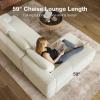 imageNovilla LShape Sectional Couches for Living Room with Smarts Coil Support 3 Seater Sectional Sofas for Living Room Bedroom Corduroy Cloud Couch Sectional No AssemblyBeige Right Hand FacingBeige