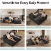 imageNovilla LShape Sectional Couches for Living Room with Smarts Coil Support 3 Seater Sectional Sofas for Living Room Bedroom Corduroy Cloud Couch Sectional No AssemblyBeige Right Hand FacingDark Grey