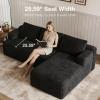 imageNovilla LShape Sectional Couches for Living Room with Smarts Coil Support 3 Seater Sectional Sofas for Living Room Bedroom Corduroy Cloud Couch Sectional No AssemblyBeige Right Hand FacingBlack