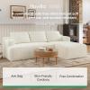 imageNovilla LShape Sectional Couches for Living Room with Smarts Coil Support 3 Seater Sectional Sofas for Living Room Bedroom Corduroy Cloud Couch Sectional No AssemblyBeige Right Hand FacingBeige