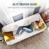 imageNovilla Loveseat Sofa Modern Loveseat Sofa Coach 67 Width Sofa with Extra Deep Seats Small Couch for Living Room Apartment Room Office Ivory