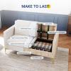 imageNovilla Loveseat Sofa Modern Loveseat Sofa Coach 67 Width Sofa with Extra Deep Seats Small Couch for Living Room Apartment Room Office Ivory
