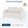 imageNovilla Loveseat Sofa Modern Loveseat Sofa Coach 67 Width Sofa with Extra Deep Seats Small Couch for Living Room Apartment Room Office Ivory