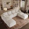 imageNovilla Modular Cloud Couch Modern Sectional Sofa with Smarts Coil Support Chenille Fabric Upholstered Couch for Living Room Apartments Bedroom No Assembly RightArm Chair Dark GreyWhite