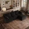 imageNovilla Modular Cloud Couch Modern Sectional Sofa with Smarts Coil Support Chenille Fabric Upholstered Couch for Living Room Apartments Bedroom No Assembly RightArm Chair Dark GreyDark Grey
