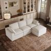 imageNovilla Modular Cloud Couch Modern Sectional Sofa with Smarts Coil Support Chenille Fabric Upholstered Couch for Living Room Apartments Bedroom No Assembly RightArm Chair Dark GreyWhite