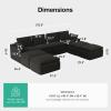 imageNovilla Modular Cloud Couch Modern Sectional Sofa with Smarts Coil Support Chenille Fabric Upholstered Couch for Living Room Apartments Bedroom No Assembly RightArm Chair Dark GreyDark Grey