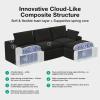 imageNovilla Modular Cloud Couch Modern Sectional Sofa with Smarts Coil Support Chenille Fabric Upholstered Couch for Living Room Apartments Bedroom No Assembly RightArm Chair Dark GreyDark Grey
