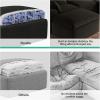imageNovilla Modular Cloud Couch Modern Sectional Sofa with Smarts Coil Support Chenille Fabric Upholstered Couch for Living Room Apartments Bedroom No Assembly RightArm Chair Dark GreyDark Grey