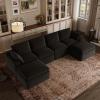 imageNovilla Modular Cloud Couch Modern Sectional Sofa with Smarts Coil Support Chenille Fabric Upholstered Couch for Living Room Apartments Bedroom No Assembly RightArm Chair Dark GreyDark Grey