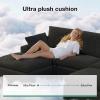 imageNovilla Modular Cloud Couch Modern Sectional Sofa with Smarts Coil Support Chenille Fabric Upholstered Couch for Living Room Apartments Bedroom No Assembly RightArm Chair Dark GreyDark Grey