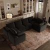 imageNovilla Modular Cloud Couch Modern Sectional Sofa with Smarts Coil Support Chenille Fabric Upholstered Couch for Living Room Apartments Bedroom No Assembly RightArm Chair Dark GreyDark Grey
