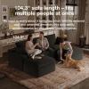 imageNovilla Modular Cloud Couch Modern Sectional Sofa with Smarts Coil Support Chenille Fabric Upholstered Couch for Living Room Apartments Bedroom No Assembly RightArm Chair Dark GreyDark Grey