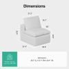 imageNovilla Modular Cloud Couch Modern Sectional Sofa with Smarts Coil Support Chenille Fabric Upholstered Couch for Living Room Apartments Bedroom No Assembly RightArm Chair Dark GreyWhite
