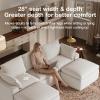imageNovilla Modular Cloud Couch Modern Sectional Sofa with Smarts Coil Support Chenille Fabric Upholstered Couch for Living Room Apartments Bedroom No Assembly RightArm Chair Dark GreyWhite