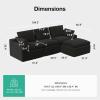 imageNovilla Modular Cloud Couch Modern Sectional Sofa with Smarts Coil Support Chenille Fabric Upholstered Couch for Living Room Apartments Bedroom No Assembly RightArm Chair Dark GreyDark Grey