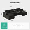 imageNovilla Modular Cloud Couch Modern Sectional Sofa with Smarts Coil Support Chenille Fabric Upholstered Couch for Living Room Apartments Bedroom No Assembly RightArm Chair Dark GreyDark Grey