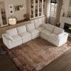 imageNovilla Modular Cloud Couch Modern Sectional Sofa with Smarts Coil Support Chenille Fabric Upholstered Couch for Living Room Apartments Bedroom No Assembly RightArm Chair Dark GreyWhite