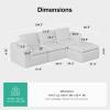 imageNovilla Modular Cloud Couch Modern Sectional Sofa with Smarts Coil Support Chenille Fabric Upholstered Couch for Living Room Apartments Bedroom No Assembly RightArm Chair Dark GreyWhite