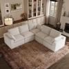 imageNovilla Modular Cloud Couch Modern Sectional Sofa with Smarts Coil Support Chenille Fabric Upholstered Couch for Living Room Apartments Bedroom No Assembly RightArm Chair Dark GreyWhite