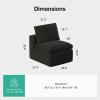 imageNovilla Modular Cloud Couch Modern Sectional Sofa with Smarts Coil Support Chenille Fabric Upholstered Couch for Living Room Apartments Bedroom No Assembly RightArm Chair Dark GreyDark Grey