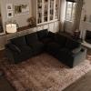 imageNovilla Modular Cloud Couch Modern Sectional Sofa with Smarts Coil Support Chenille Fabric Upholstered Couch for Living Room Apartments Bedroom No Assembly RightArm Chair Dark GreyDark Grey