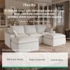 imageNovilla Modular Cloud Couch Modern Sectional Sofa with Smarts Coil Support Chenille Fabric Upholstered Couch for Living Room Apartments Bedroom No Assembly RightArm Chair Dark GreyWhite