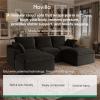 imageNovilla Modular Cloud Couch Modern Sectional Sofa with Smarts Coil Support Chenille Fabric Upholstered Couch for Living Room Apartments Bedroom No Assembly RightArm Chair Dark GreyDark Grey