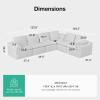 imageNovilla Modular Cloud Couch Modern Sectional Sofa with Smarts Coil Support Chenille Fabric Upholstered Couch for Living Room Apartments Bedroom No Assembly RightArm Chair Dark GreyWhite