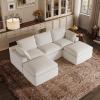 imageNovilla Modular Cloud Couch Modern Sectional Sofa with Smarts Coil Support Chenille Fabric Upholstered Couch for Living Room Apartments Bedroom No Assembly RightArm Chair Dark GreyWhite