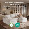 imageNovilla Modular Cloud Couch Modern Sectional Sofa with Smarts Coil Support Chenille Fabric Upholstered Couch for Living Room Apartments Bedroom No Assembly RightArm Chair Dark GreyWhite