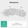 imageNovilla Modular Cloud Couch Modern Sectional Sofa with Smarts Coil Support Chenille Fabric Upholstered Couch for Living Room Apartments Bedroom No Assembly RightArm Chair Dark GreyWhite