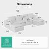 imageNovilla Modular Cloud Couch Modern Sectional Sofa with Smarts Coil Support Chenille Fabric Upholstered Couch for Living Room Apartments Bedroom No Assembly RightArm Chair Dark GreyWhite
