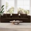 imageNovilla 106 Modular Sectional Sofa Modern Cloud Sectional Couch with Smarts Coil Support LShape Boneless Couch for Living Room Apartments Bedroom No Assembly Required 3 Seat w 1 OttomanBrown