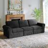 imageNovilla 108 Modular Sectional Sofa Modular Sectional Couches for Living Room Bedroom Chenille Removable Cover Cloud Couch with Smarts Coil Support LShaped CouchDark Grey 3 Seater  1 OttomanDark Grey