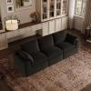 imageNovilla Modular Cloud Couch Modern Sectional Sofa with Smarts Coil Support Chenille Fabric Upholstered Couch for Living Room Apartments Bedroom No Assembly RightArm Chair Dark GreyDark Grey